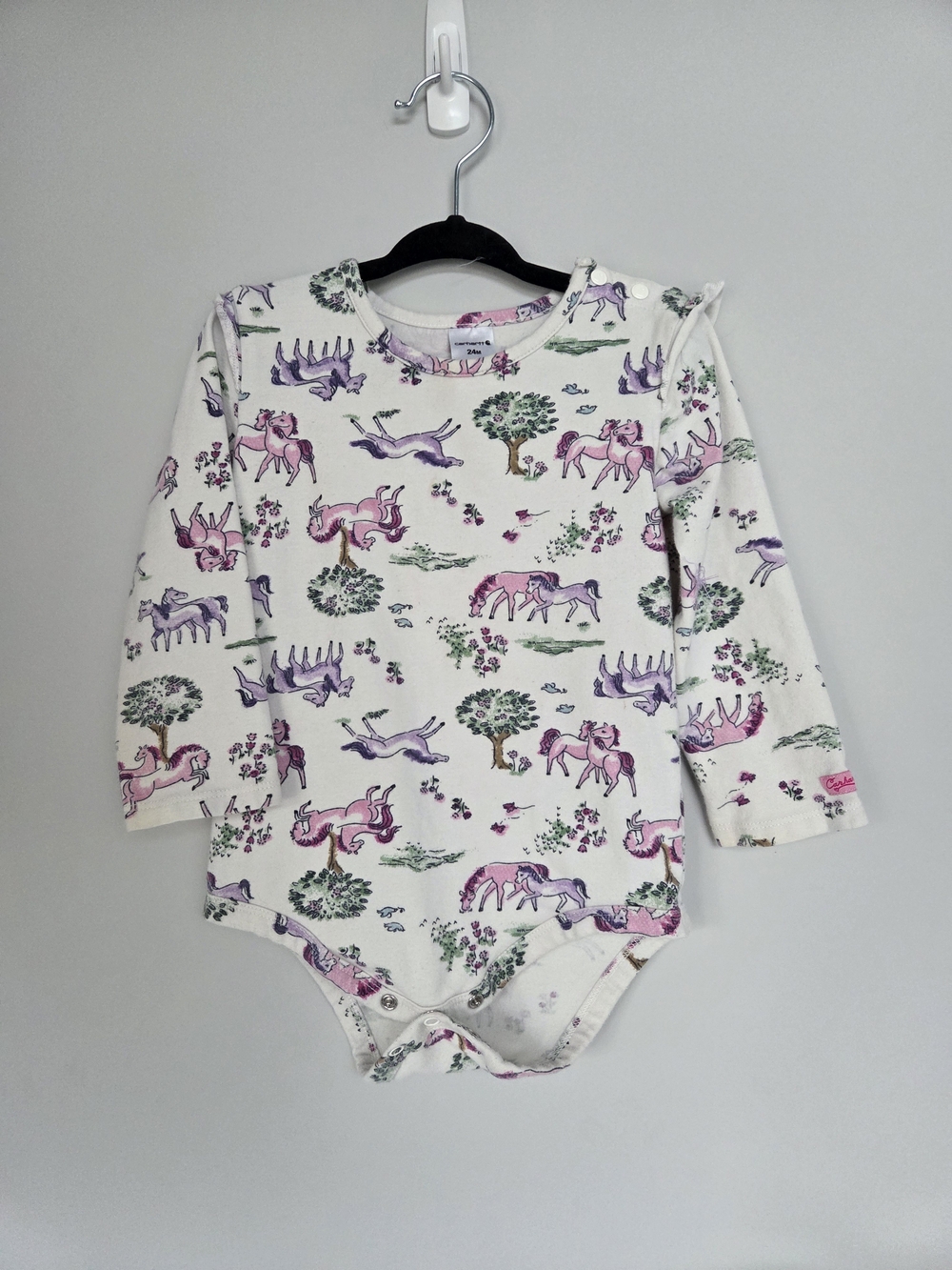 Carhartt Cream One-Piece with Pink & Purple Horse Print